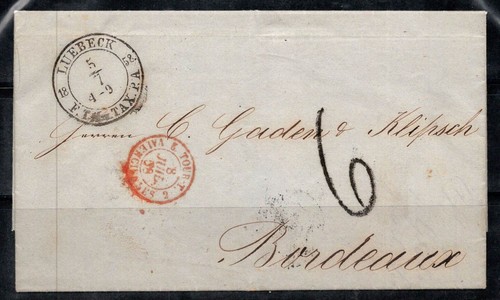 Lübeck 1858 briefumschlag - lübeck,