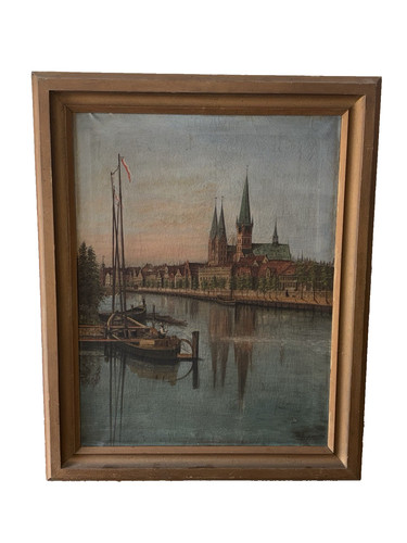 Antikes ölgemälde 1893 j - antikes, „j