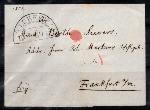 Lübeck 1852 briefumschlag - lübeck,